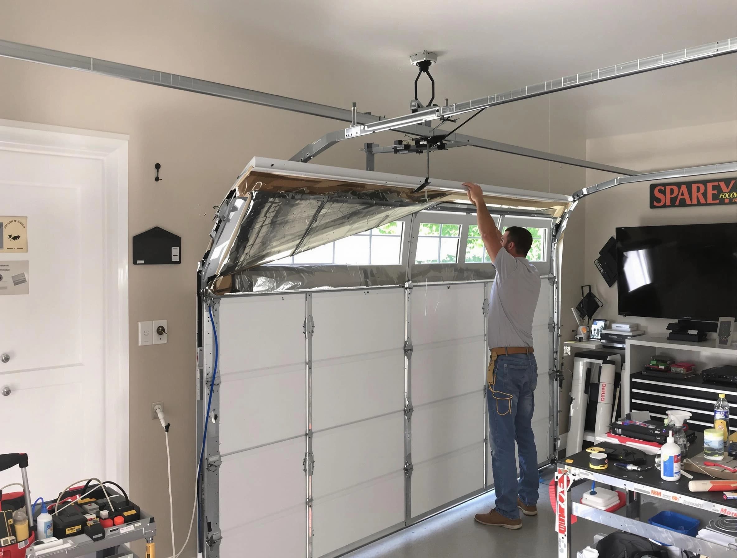 Garage door section replacement by Boulder Garage Door Repair in Boulder