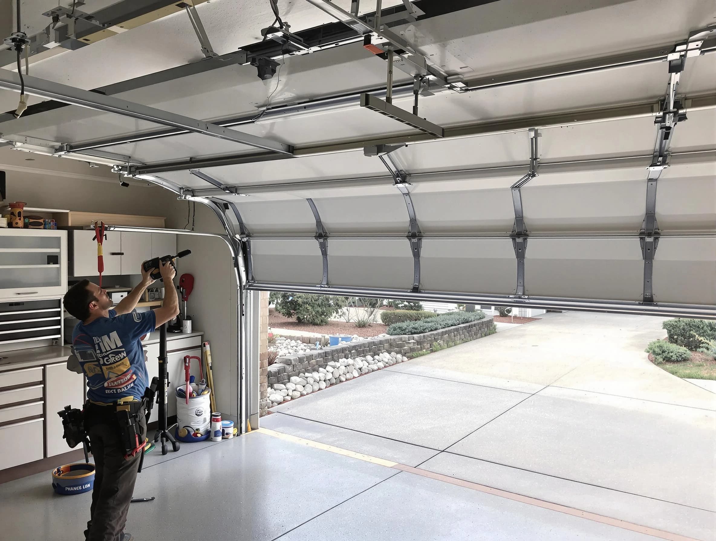 Garage door track repair service by Boulder Garage Door Repair in Boulder