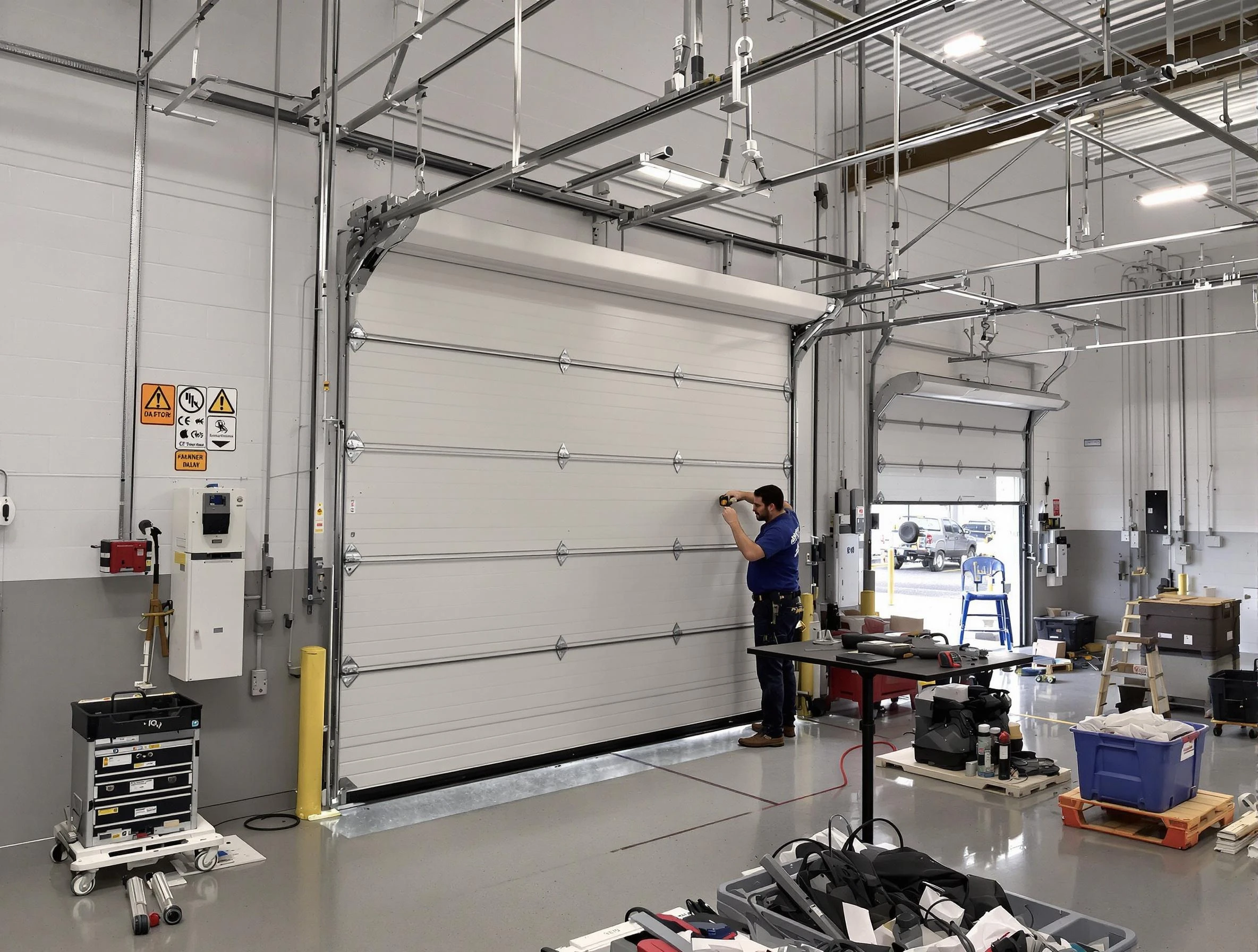 Commercial garage door repair being performed by Boulder Garage Door Repair expert in Boulder