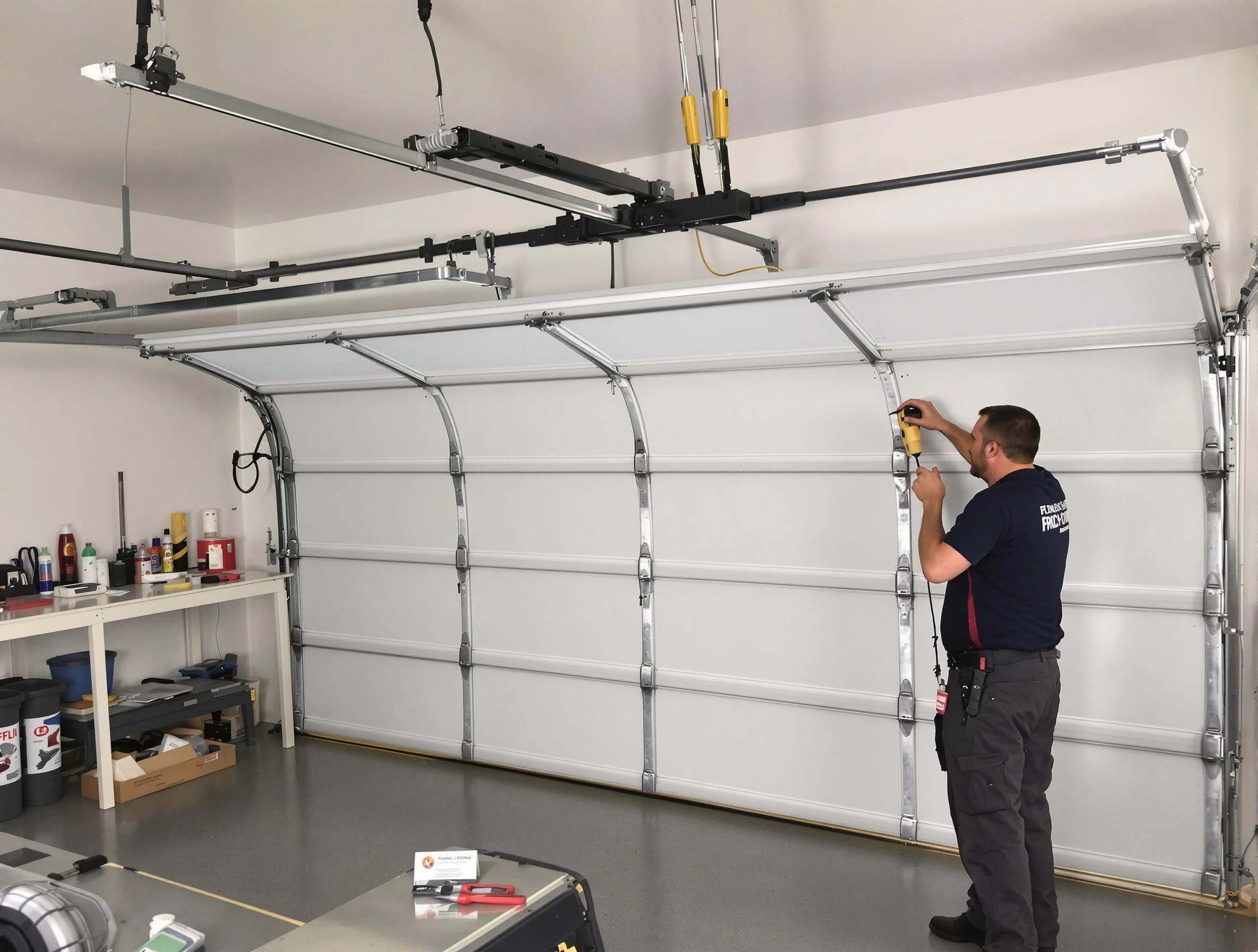 Boulder Garage Door Repair certified technician performing overhead door system repair in Boulder
