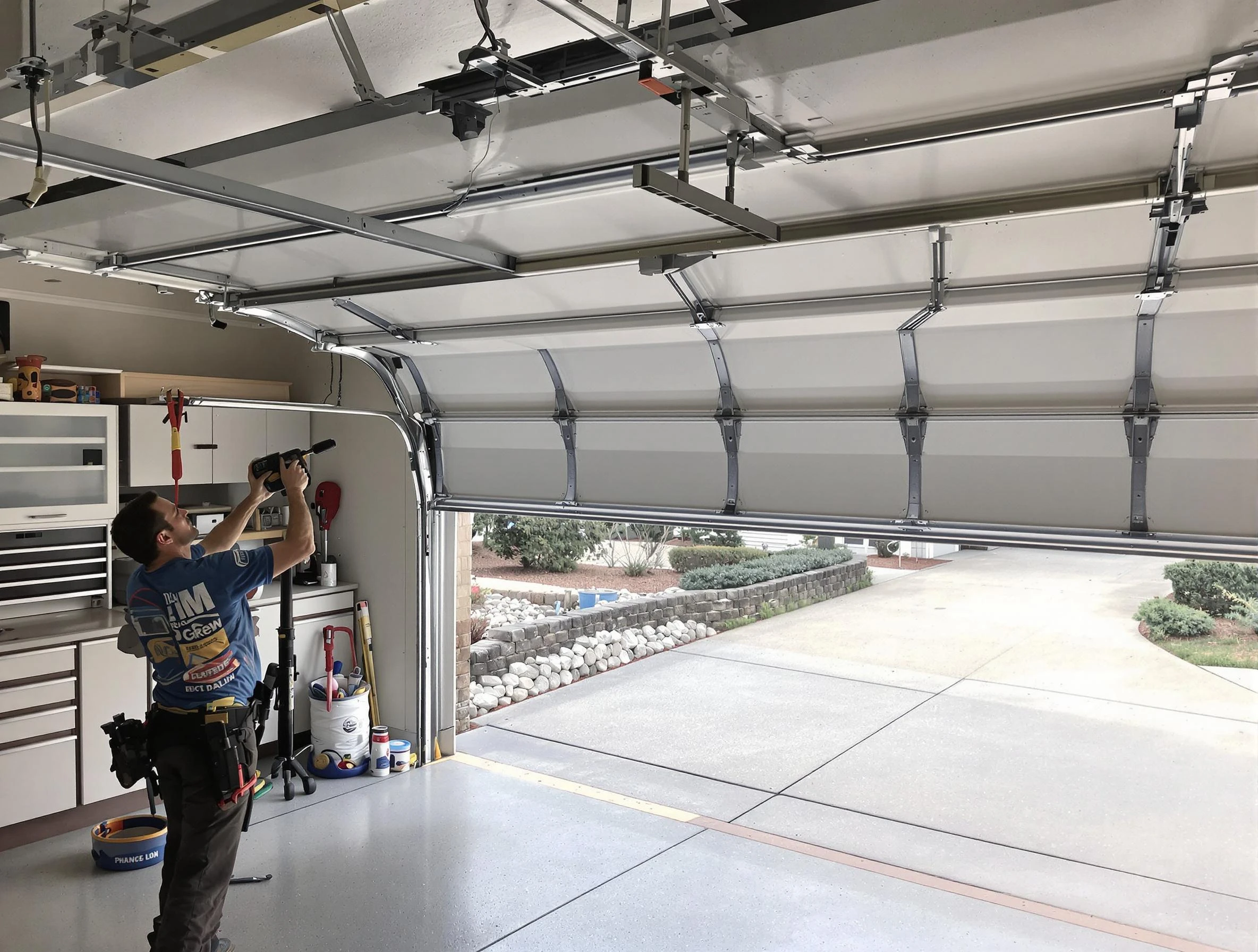 Garage door track repair service by Boulder Garage Door Repair in Boulder